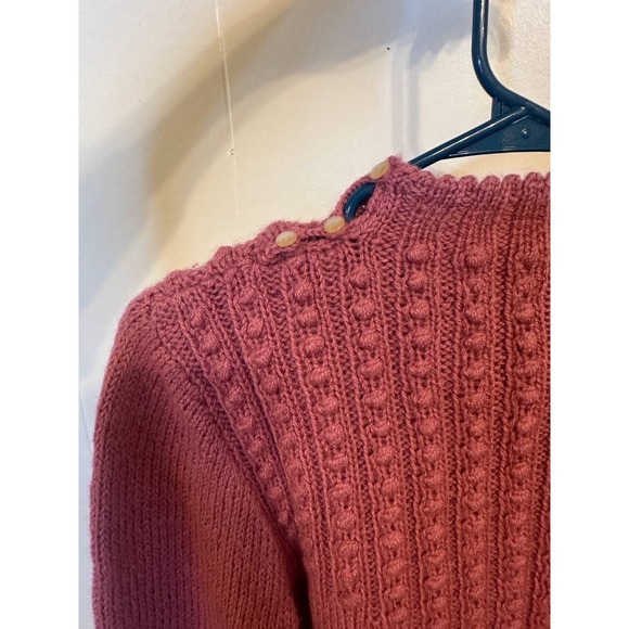Vintage South Wool 100% Virgin Wool Chunky Knit Sweater Pink Women's S/M - Picture 4 of 7